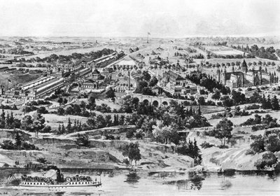 Uitzicht op de Centennial Exposition, Philadelphia, 1876 door American School